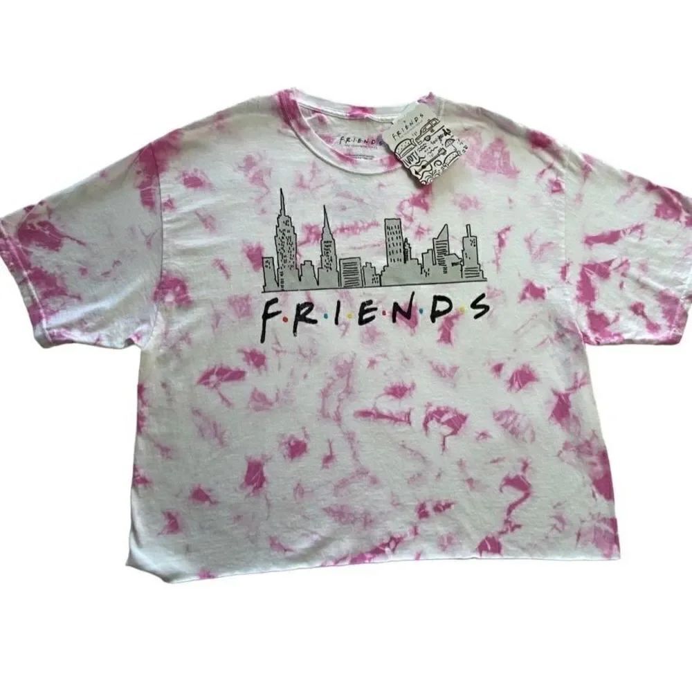 FRIENDS SIZE LARGE PINK TIE DYE Short Sleeve T-Shirt